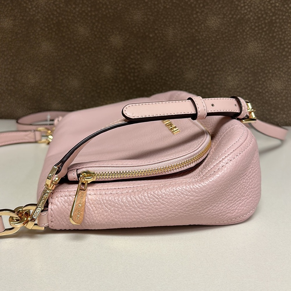 🔥🔥🔥NEW Michael Kors Bedford Medium Convertible Flap Pink Leather Shoulder Bag - Picture 9 of 15